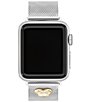 Color:Silver - Image 1 - Women's 38/40/41 Stainless Steel Heart Mesh Bracelet Strap for Apple Watch