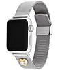 Color:Silver - Image 2 - Women's 38/40/41 Stainless Steel Heart Mesh Bracelet Strap for Apple Watch
