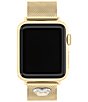 Color:Gold - Image 1 - Women's 38/40/41mm Gold Tone Stainless Steel Heart Mesh Bracelet Strap for Apple Watch