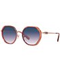 Color:Amber - Image 1 - Women's 54mm Round Sunglasses