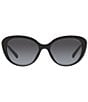 Color:Black - Image 2 - Women's 56mm Black Cat Eye Sunglasses