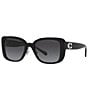 Color:Black - Image 1 - Women's Black 54mm Square Sunglasses
