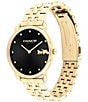 Color:Black - Image 2 - Women's Black Dial Elliot Quartz Analog Gold Tone Stainless Steel Bracelet Watch