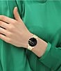Color:Black - Image 4 - Women's Black Dial Elliot Quartz Analog Gold Tone Stainless Steel Bracelet Watch