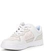 Color:Optic White - Image 4 - Women's C201 Low-Top Signature Jacquard and Leather Retro Sneakers