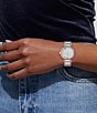 Color:Silver - Image 4 - Women's Cary Quartz Analog Crystal Rainbow Pave Stainless Steel Bracelet Watch