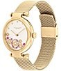 Color:Gold - Image 2 - Women's Cary Quartz Analog Gold Mesh Bracelet Watch