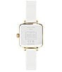 Color:Gold - Image 3 - Women's Cass Quartz Analog Chalk Resin with Crystal and Gold Tone Stainless Steel Square Bracelet Watch
