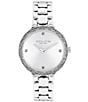 Color:Silver - Image 1 - Women's Chelsea 32 Mm Silver White Bracelet Watch