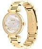 Color:Gold - Image 2 - Women's Crystal Cary Quartz Analog Gold Tone 34mm Stainless Steel Bracelet Watch