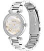 Color:Silver - Image 2 - Women's Crystal Charms Cary Quartz Analog Silver Stainless Steel Bracelet Watch
