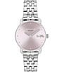 Color:Pink - Image 1 - Women's Crystal Pink Dial Elliot Quartz Analog Stainless Steel Bracelet Watch