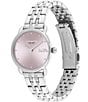 Color:Pink - Image 2 - Women's Crystal Pink Dial Elliot Quartz Analog Stainless Steel Bracelet Watch