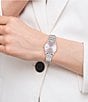 Color:Pink - Image 4 - Women's Crystal Pink Dial Elliot Quartz Analog Stainless Steel Bracelet Watch