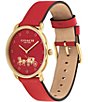 COACH Women's Elliot Quartz Analog Leather Strap Watch, Color:Red - Image 2