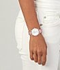 Color:Pink - Image 4 - Women's Elliot Quartz Analog Pink Leather Strap Watch