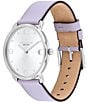 Color:Purple - Image 2 - Women's Elliot Quartz Analog Purple Leather Strap Watch