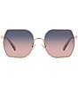 Color:Gold Pink - Image 2 - Women's Gold Pink Hc7142 58mm Sunglasses