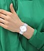 COACH Women's Greyson Quartz Analog White Ceramic Bracelet Watch, Color:White - Image 5