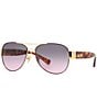 COACH Women's HC7059 58mm Violet Tortoise Aviator Sunglasses, Color:Violet Tortoise - Image 1