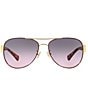 COACH Women's HC7059 58mm Violet Tortoise Aviator Sunglasses, Color:Violet Tortoise - Image 2
