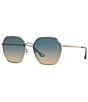COACH Women's Hc7132 58mm Gradient Sunglasses, Color:Light Gold - Image 1