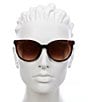 Color:Dark Tortoise - Image 4 - Women's HC8350U 54mm Dark Tortise Round Sunglasses