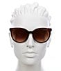 COACH Women's HC8350U 54mm Dark Tortise Round Sunglasses, Color:Dark Tortoise - Image 4