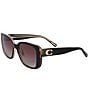 COACH Women's HC8352 54mm Square Sunglasses, Color:Black/Blush - Image 1
