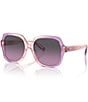 Color:Pink Gradient - Image 1 - Women's HC8395U 54mm Transparent Square Sunglasses