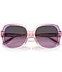 Color:Pink Gradient - Image 5 - Women's HC8395U 54mm Transparent Square Sunglasses