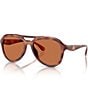 COACH Women's HC8406 55mm Tortoise Aviator Sunglasses, Color:Brown Tortoise - Image 1