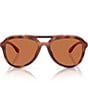 COACH Women's HC8406 55mm Tortoise Aviator Sunglasses, Color:Brown Tortoise - Image 2