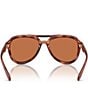 COACH Women's HC8406 55mm Tortoise Aviator Sunglasses, Color:Brown Tortoise - Image 4