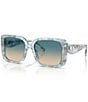 COACH Women's HC8424U 54mm Square Sunglasses, Color:Pearlized Blue Watercolor/Blue Yellow Gradient - Image 1
