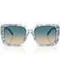 COACH Women's HC8424U 54mm Square Sunglasses, Color:Pearlized Blue Watercolor/Blue Yellow Gradient - Image 2