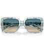 COACH Women's HC8424U 54mm Square Sunglasses, Color:Pearlized Blue Watercolor/Blue Yellow Gradient - Image 5