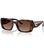 COACH Women's HC8435U 54mm Polarized Rectangle Sunglasses, Color:Dark Tortoise - Image 1