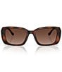 COACH Women's HC8435U 54mm Polarized Rectangle Sunglasses, Color:Dark Tortoise - Image 2