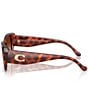 COACH Women's HC8435U 54mm Rectangle Sunglasses, Color:Caramel Tortoise - Image 3