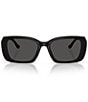 COACH Women's HC8435U 54mm Rectangle Sunglasses, Color:Black - Image 2