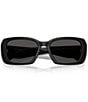 COACH Women's HC8435U 54mm Rectangle Sunglasses, Color:Black - Image 5