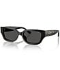 COACH Women's HC8439U 53mm Rectangle Sunglasses, Color:Black/Grey - Image 1