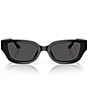 COACH Women's HC8439U 53mm Rectangle Sunglasses, Color:Black/Grey - Image 2