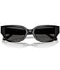 COACH Women's HC8439U 53mm Rectangle Sunglasses, Color:Black/Grey - Image 5