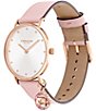 Color:Blush - Image 2 - Women's Perry Blush Leather Strap Watch