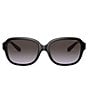 Color:Black - Image 2 - Women's Rectangular 57mm Sunglasses