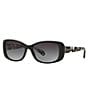 Color:Black Print - Image 1 - Rectangular Gradient Lens Sunglasses