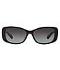 Color:Black Print - Image 2 - Rectangular Gradient Lens Sunglasses