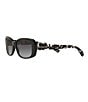 Color:Black Print - Image 4 - Rectangular Gradient Lens Sunglasses